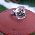 Křišťálový prsten - vinutá perle