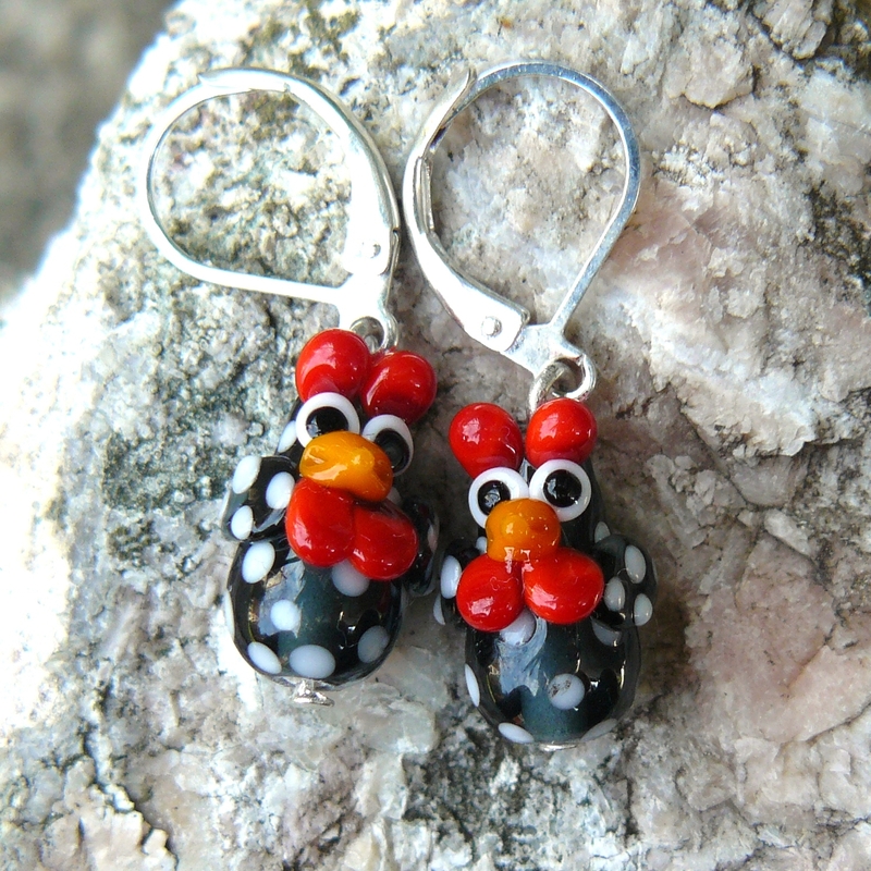 Náušnice - slepice montán