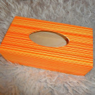 krabička na kapesníky oranžové pruhy