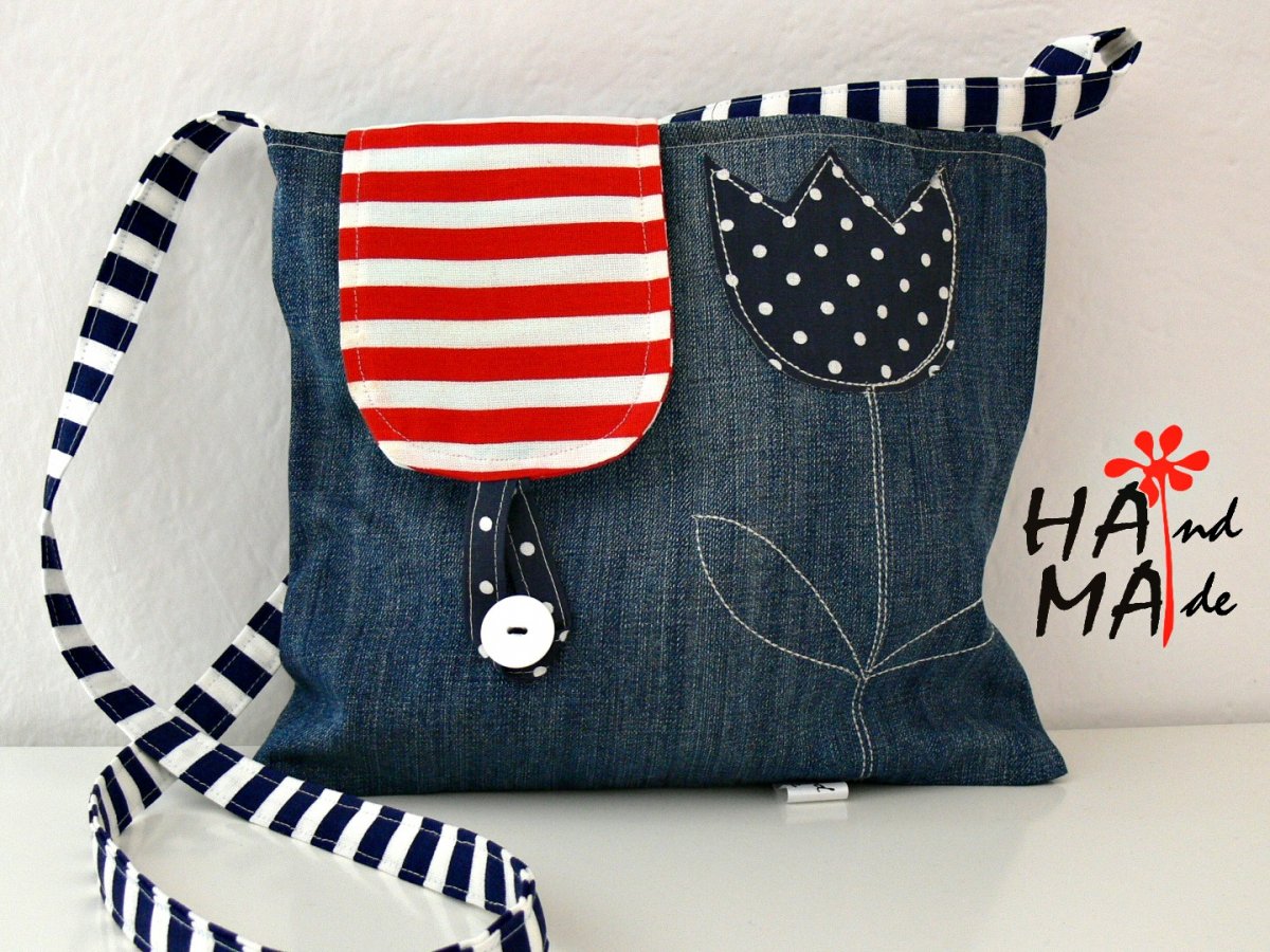 tulipánová džínová taštička