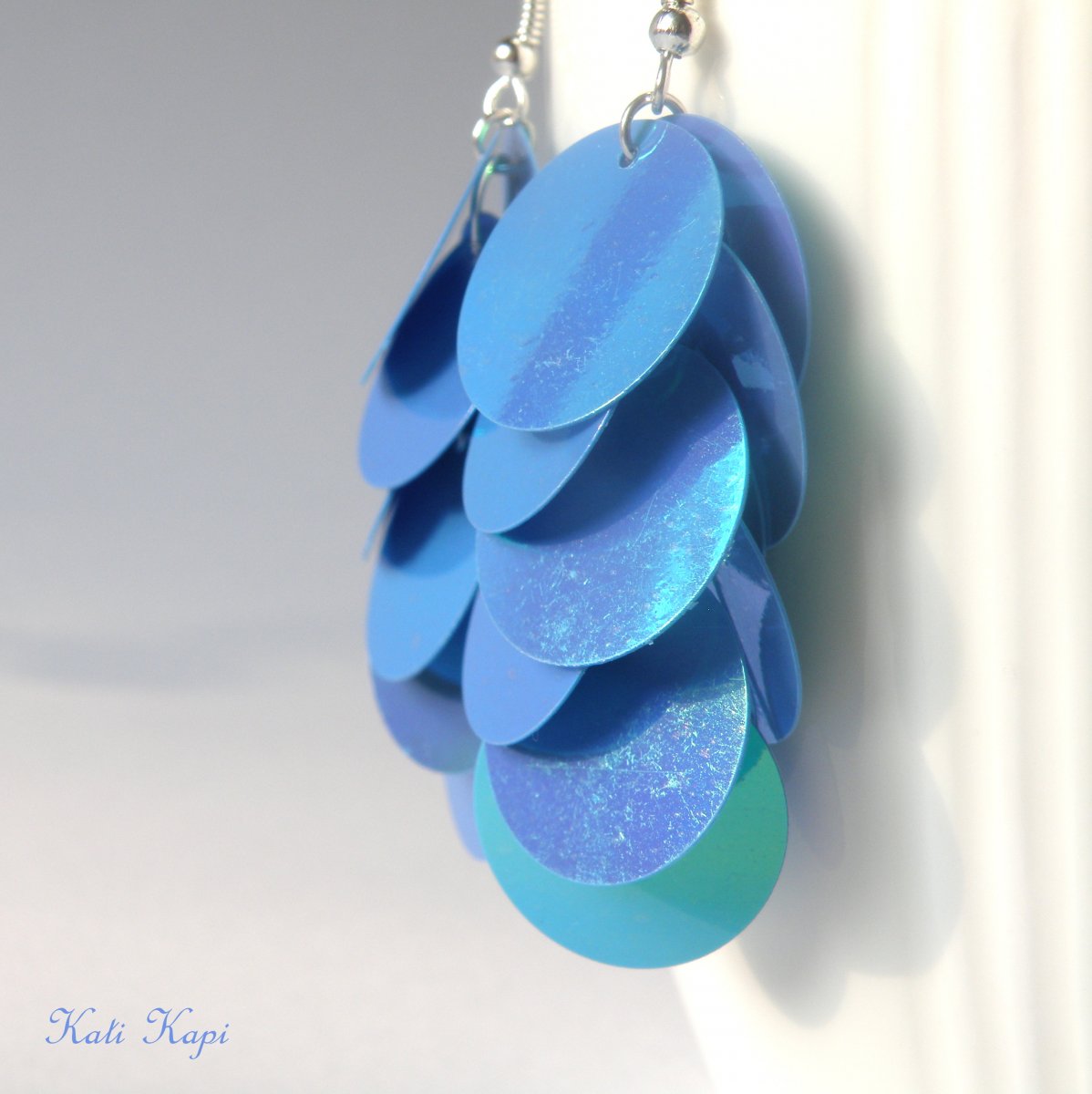 Náušnice modré lesklé SLEVA ! (z 54,- Kč) :)