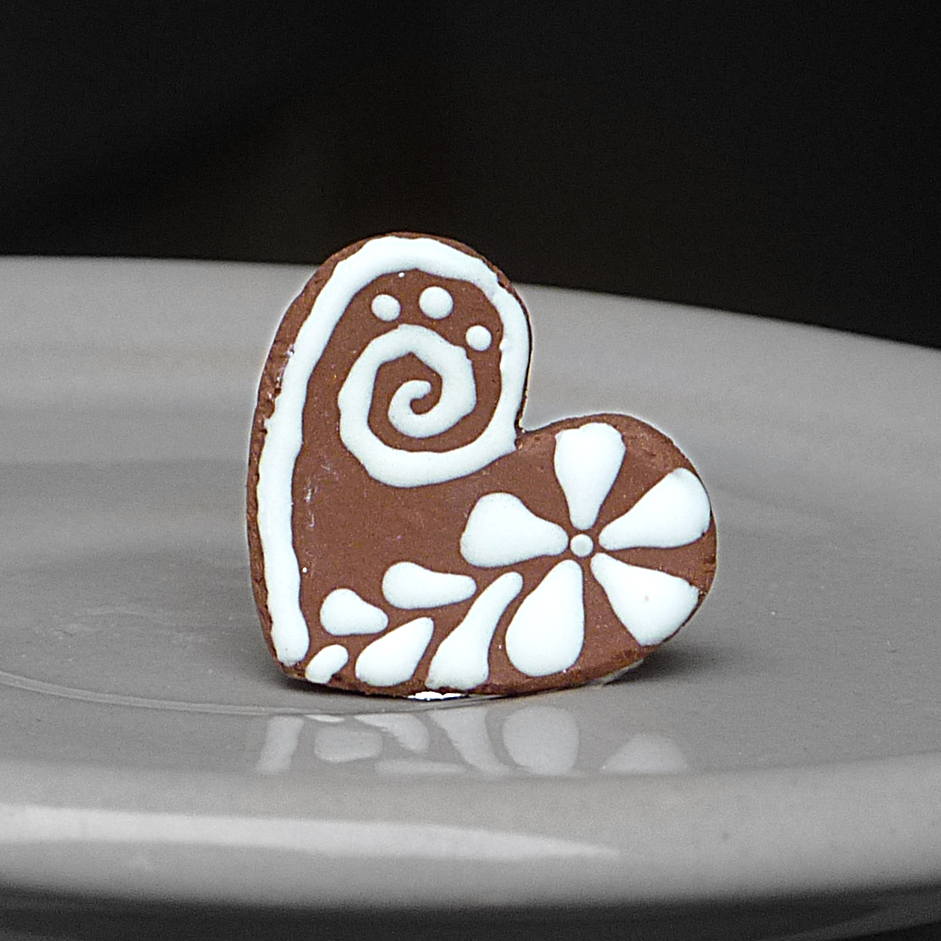 Perníkové srdíčko fimo prstýnek