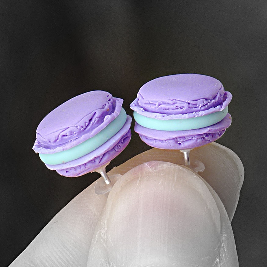 Borůvkovo-mentolové makronky