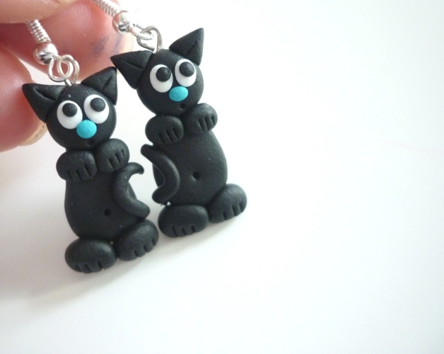 Kočičky - fimo náušnice