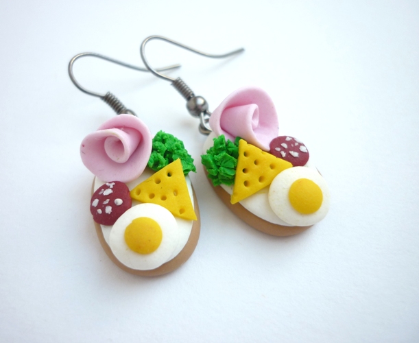 Naušnice - fimo chlebíčky