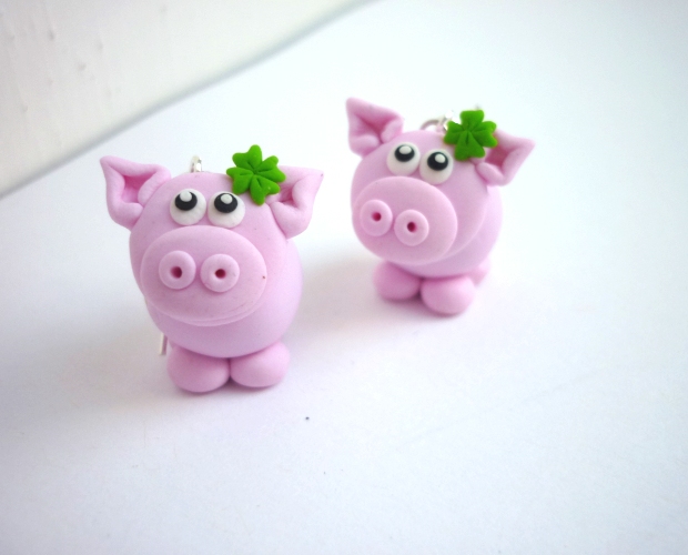 Fimo prasátka - náušnice