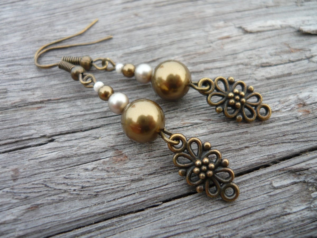 Náušnice Antique brass orient