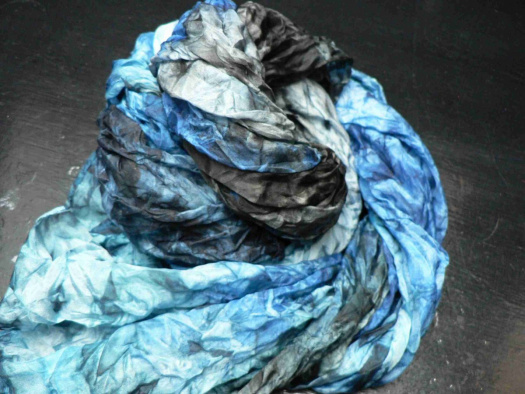 Modro-tyrkysový velký šál..180 x 90 cm