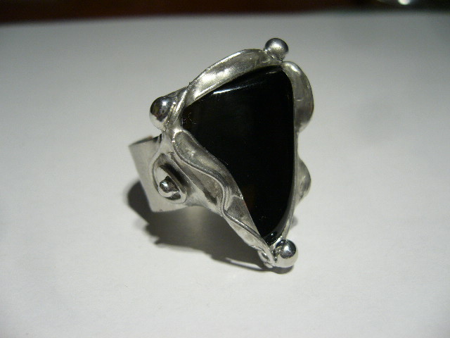 Noční obloha - prsten s obsidiánem