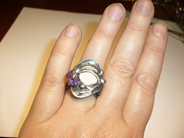 Rozkvetlý - prsten s achátem