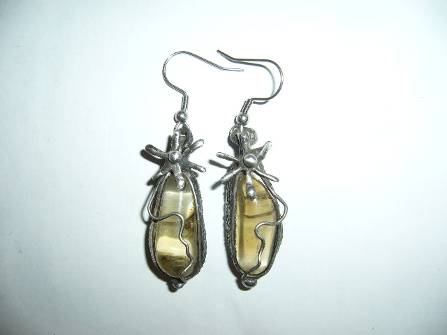 Z heřmánku - náušnice s citríny