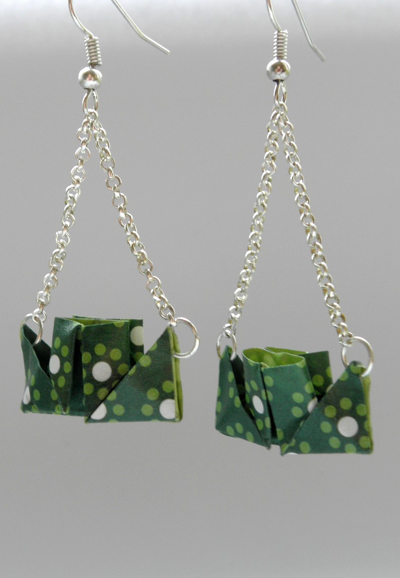 - origami boat - náušnice