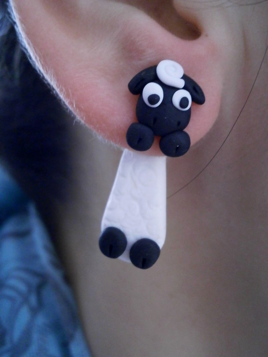 Náušnice skrz ucho - ovečky