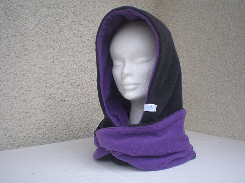 Šálák-oboustranný nákrčník s kapucou