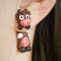 Náušnice kravičky - skrz ucho