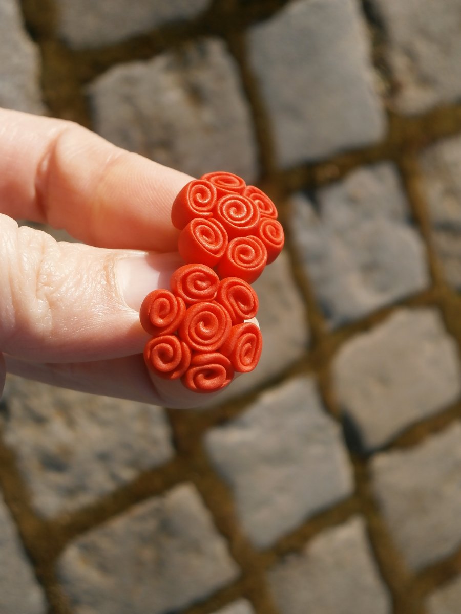 Náušnice rudé spirálky