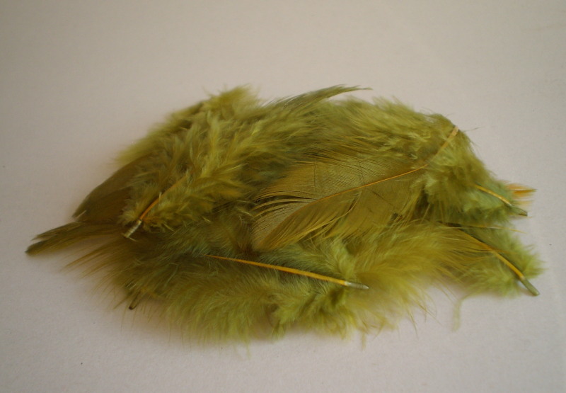 Peříčka - olivové barvy 10 ks