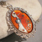 Oranžový steampunkový náhrdelník