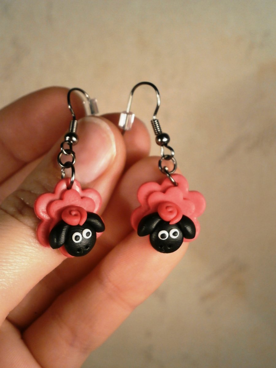 Náušnice ovečky růžové