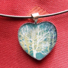 Stromové srdce náhrdelník