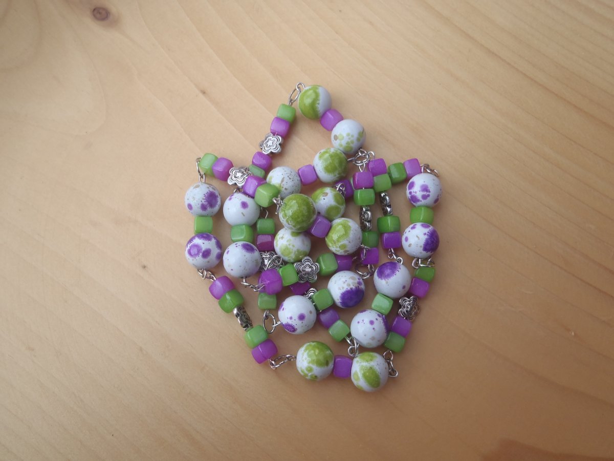 zeleno fialové korále 