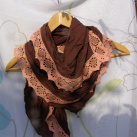 Hnědavý bavlněnohedvábný šátek