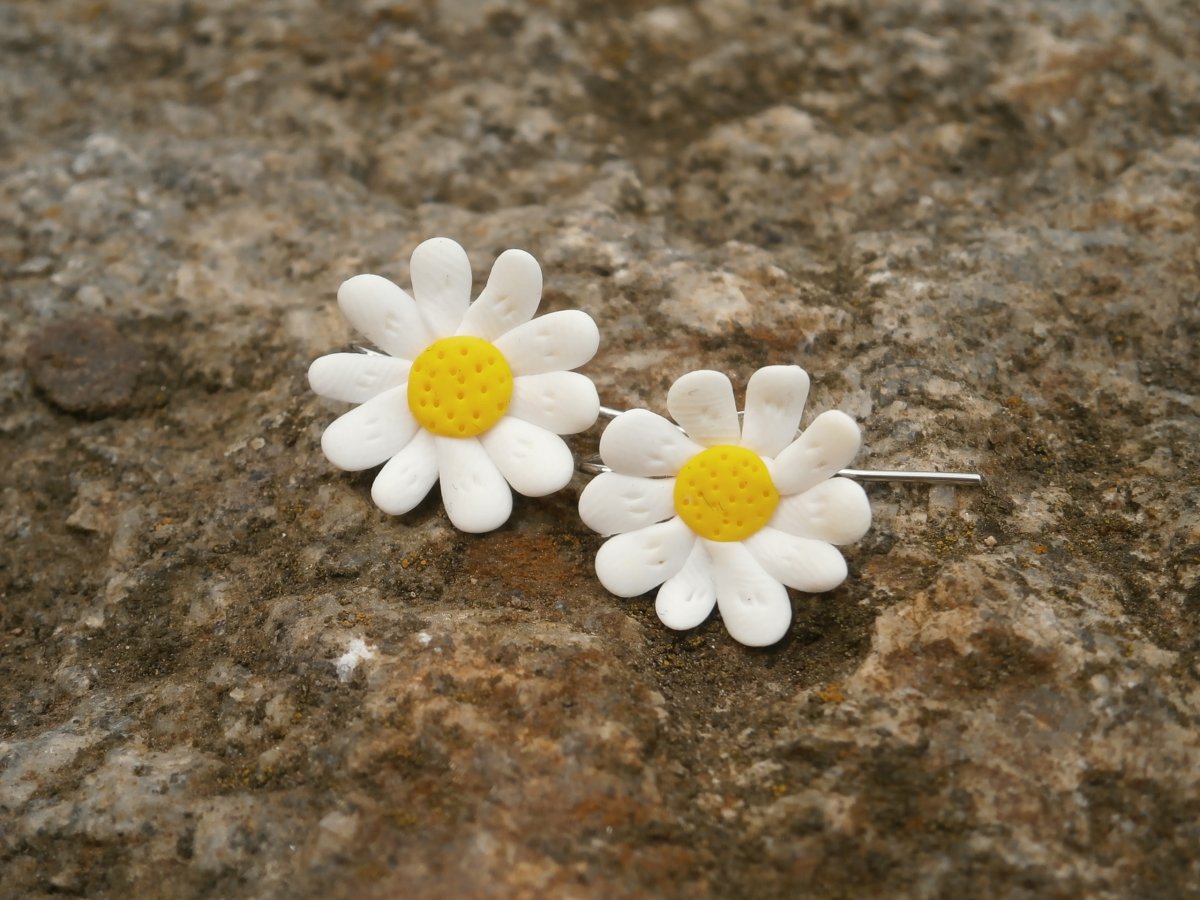 Náušnice kopretiny visací