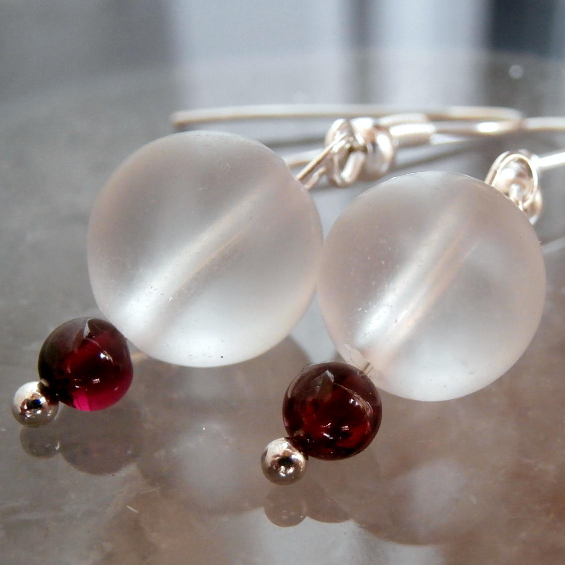 Křišťál a Granátky(Na9),naušnice