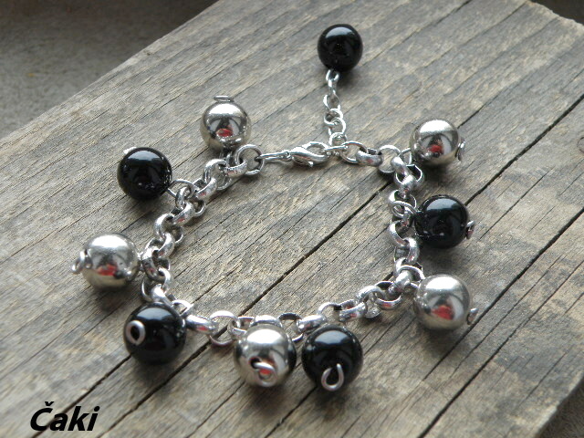 Černobílé kuličky + kov