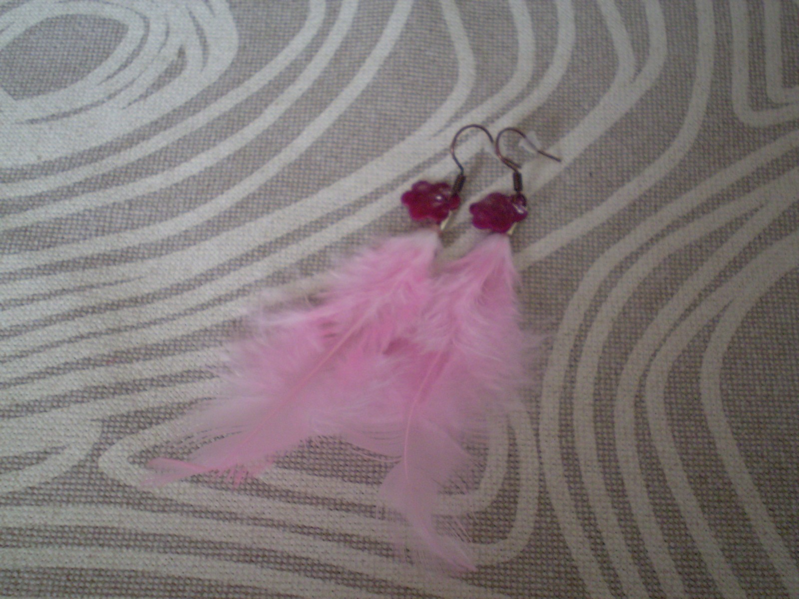 NÁUŠNICE - peří s kytičkou