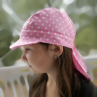 letní dětská pirátka s kšiltem růžové puntíky