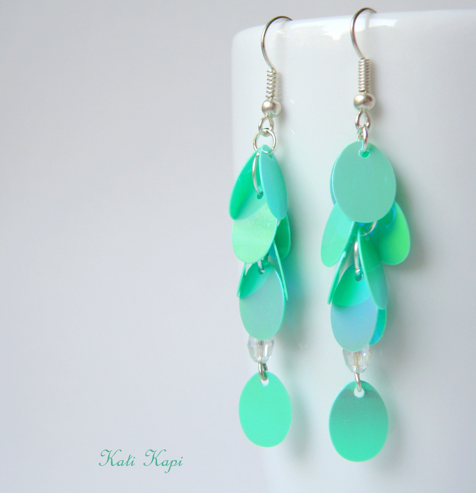 Náušnice - barva smaragdová