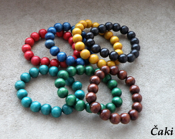 Barevné náramky , průměr korálky 11 mm