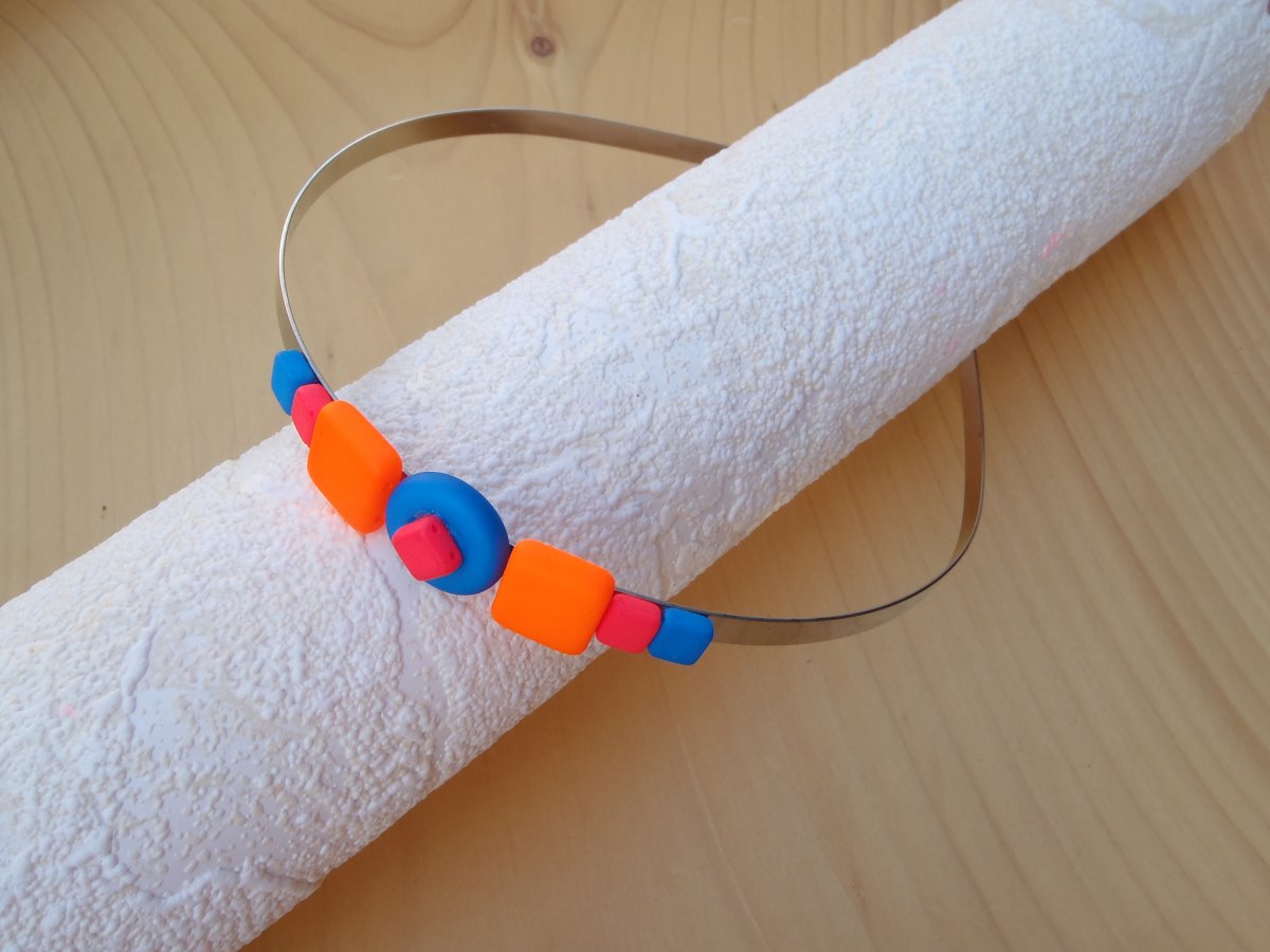 neonová čelenka modro-oranžovo-růžová