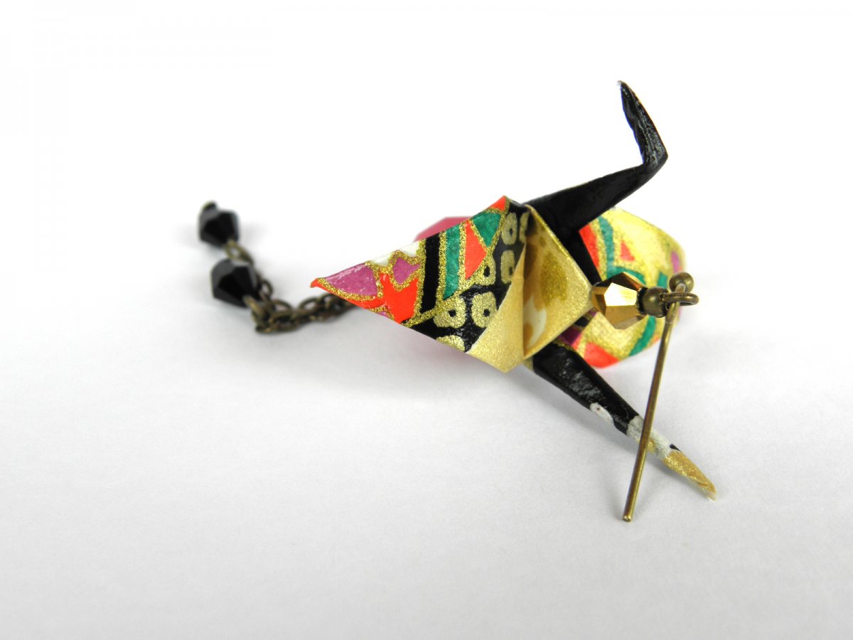  - origami jeřáb - elegantní náušnice