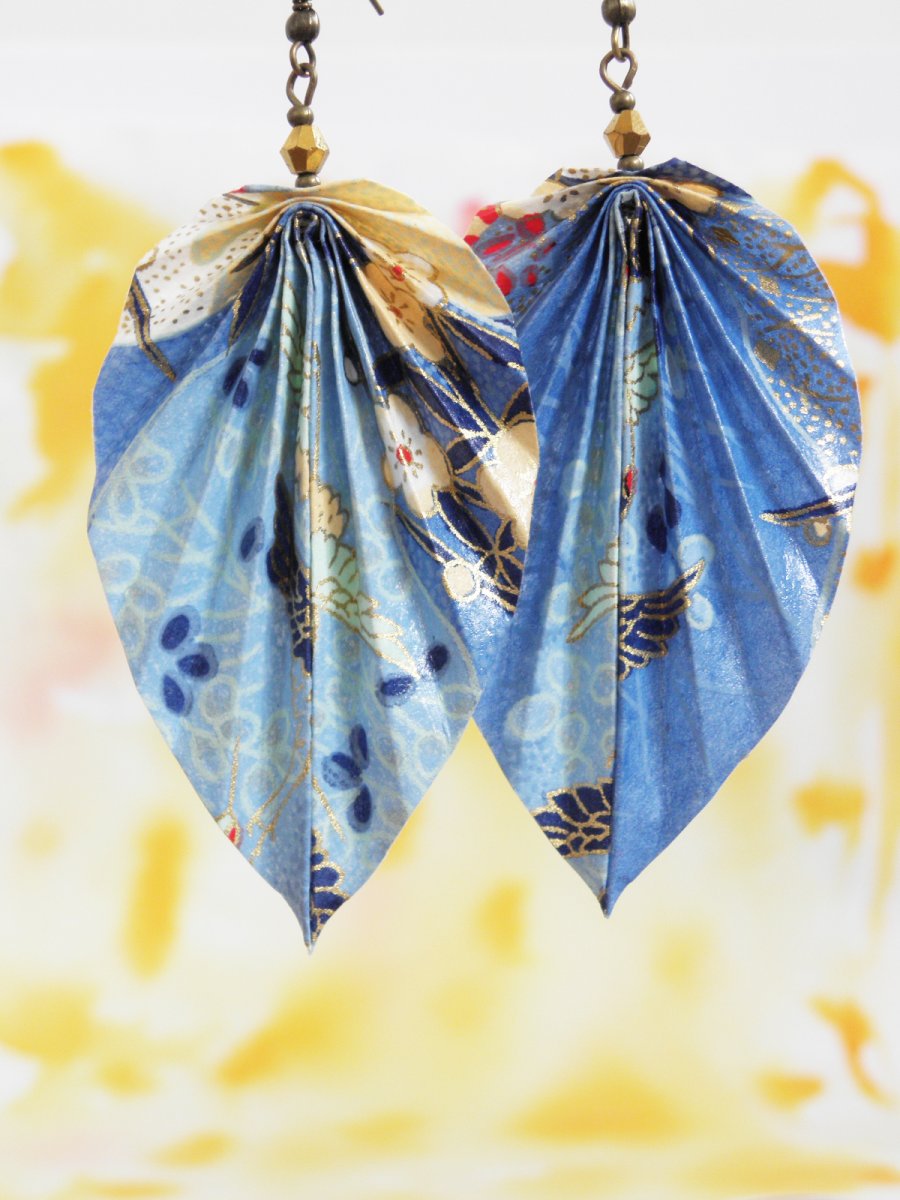 - listí - origami náušnice