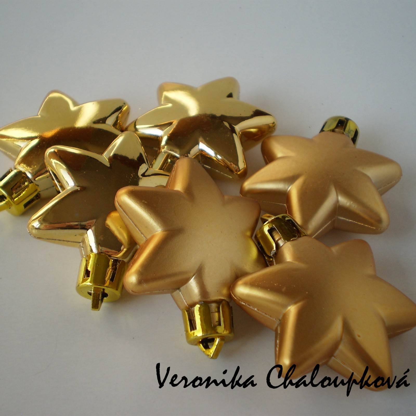 Hvězda - zlatá 3 ks