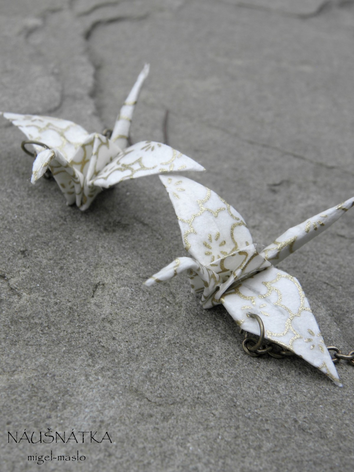 peaceful - origami náušničky - jeřáb