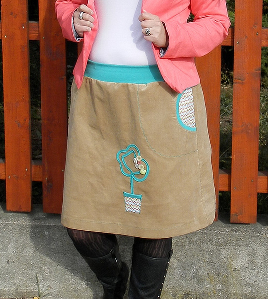 menžestrová béžová se zelenou-strom, uni XL/XXXL áčková