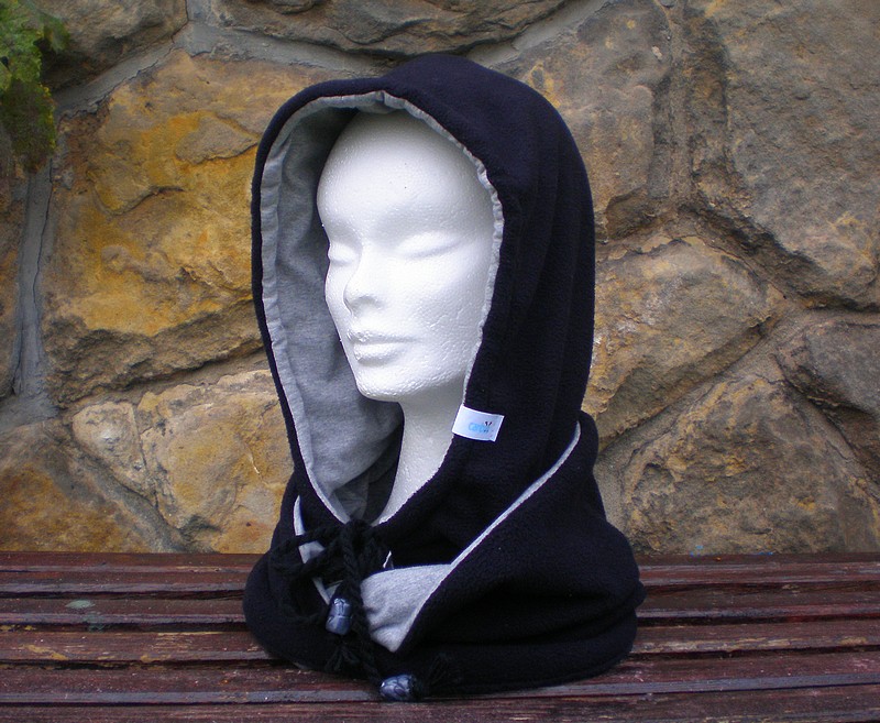 Šálák-oboustranný nákrčník s kapucou