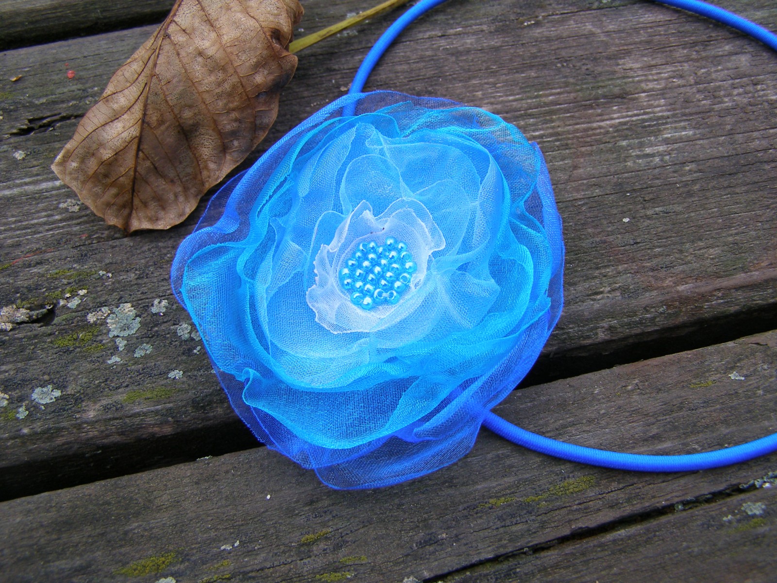 Modrý květ na čelence    !SLEVA!