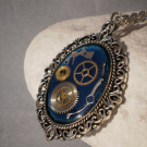Modrý steampunkový náhrdelník II.