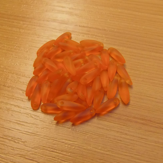 Jazýčky - oranžové - frosted -3 x 11 mm