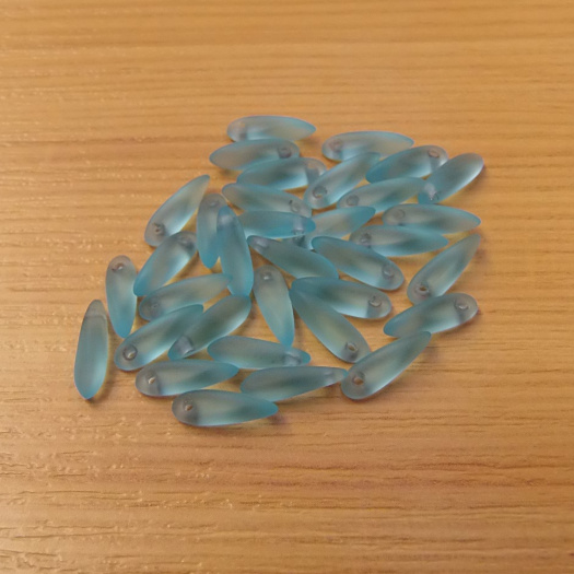 Jazýčky - modré - frosted -3 x 11 mm