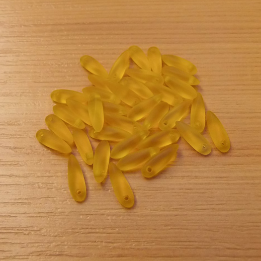 Jazýčky - žluté - frosted -3 x 11 mm