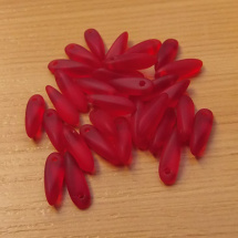 Jazýčky - červené - frosted -3 x 11 mm