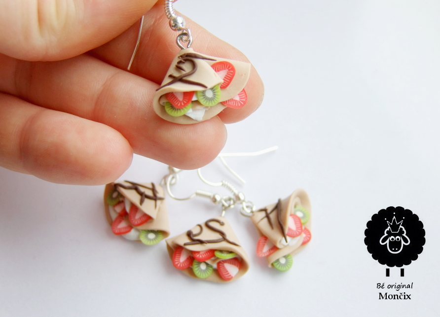 Palačinky fimo náušnice