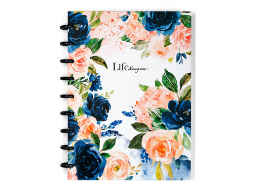 Diář Life Designer Uni 2021 barevný - květinový papírový obal