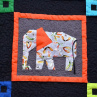 Patchworková deka/přehoz – karneval slonů 2