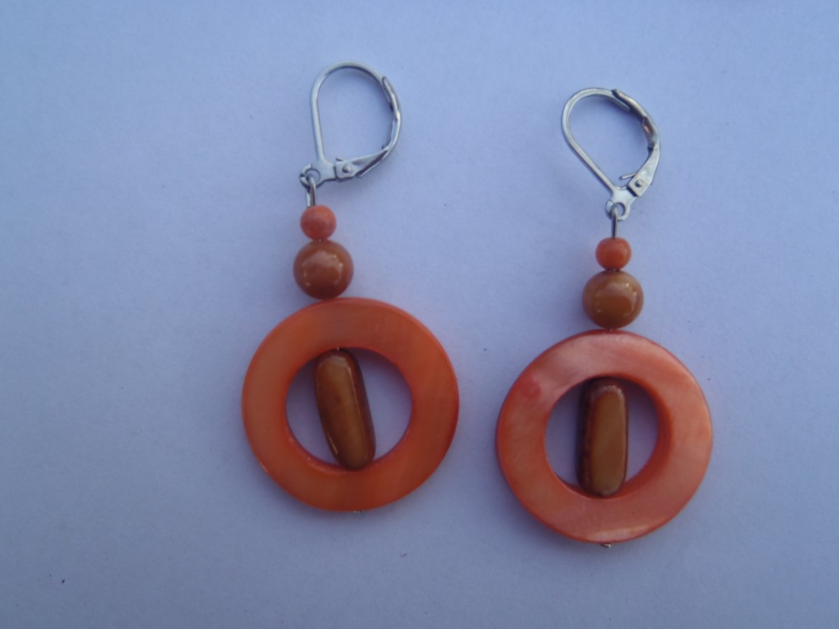 oranžová a hnědá perleť, chirurgická ocel